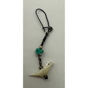 Vintage Zuni Bird‎ Fetish Turquoise Earrings Pierced Dangle Boho Jewelry